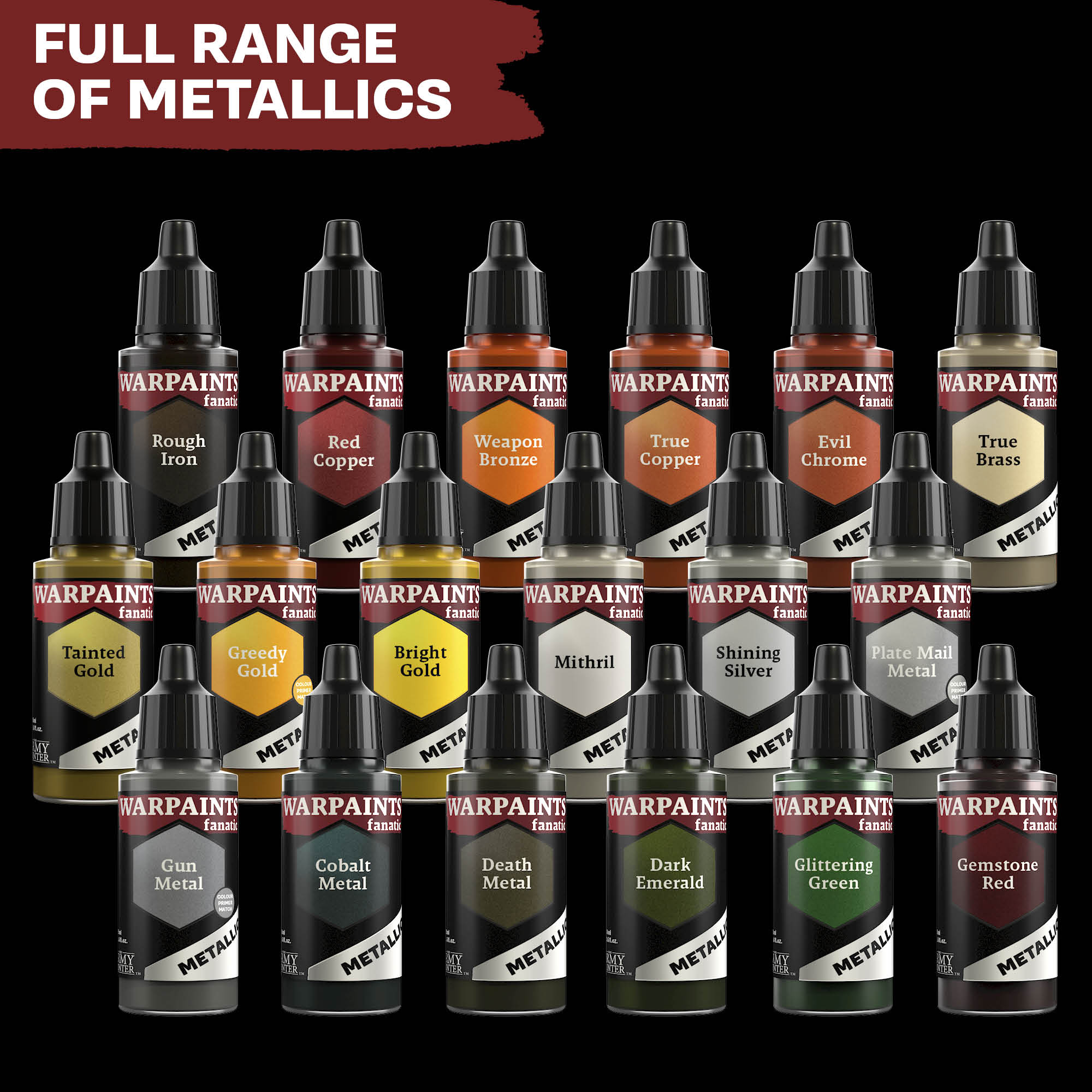 Army Painter Warpaints Fanatic Metallic (WP3181 - WP3198)