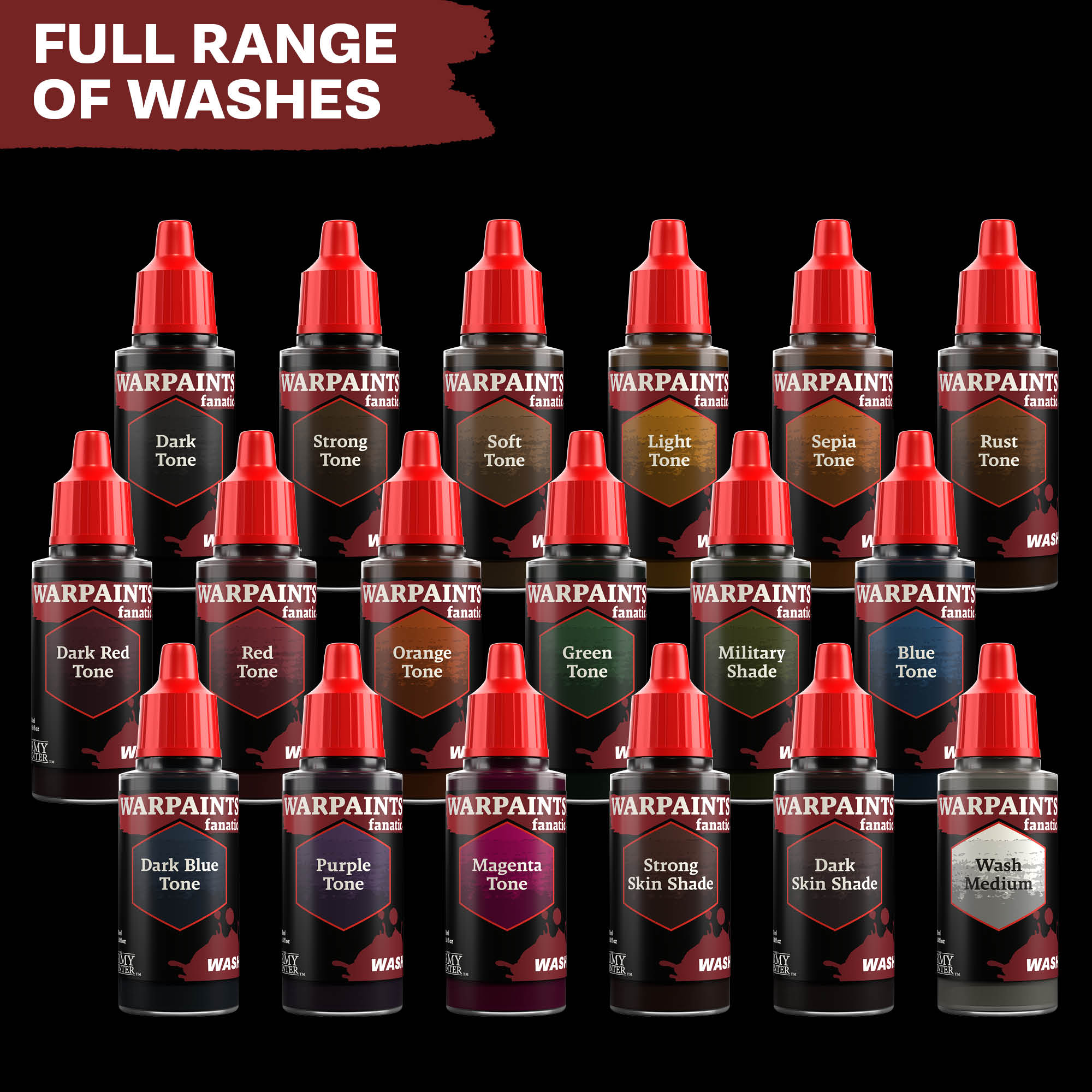 Army Painter Warpaints Fanatic Wash (WP3199 - WP3216)