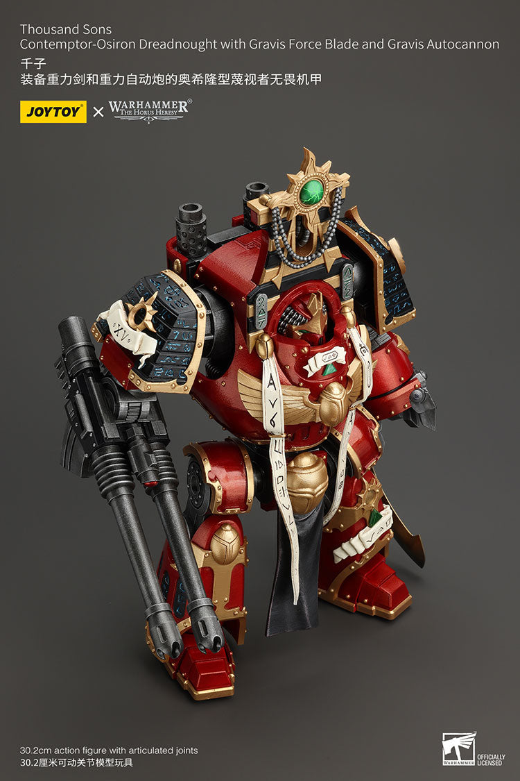 Joytoy: Thousand Sons Contemptor-Osiron Dreadnought with Gravis Force Blade and Gravis Autocannon
