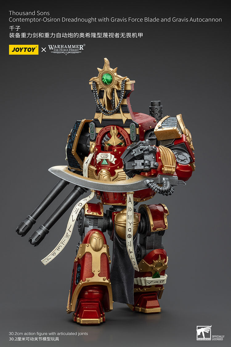 Joytoy: Thousand Sons Contemptor-Osiron Dreadnought with Gravis Force Blade and Gravis Autocannon