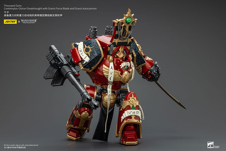 Joytoy: Thousand Sons Contemptor-Osiron Dreadnought with Gravis Force Blade and Gravis Autocannon
