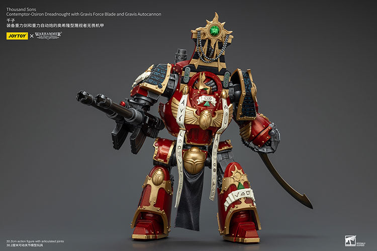 Joytoy: Thousand Sons Contemptor-Osiron Dreadnought with Gravis Force Blade and Gravis Autocannon