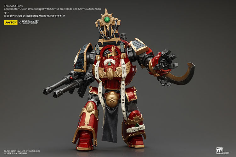 Joytoy: Thousand Sons Contemptor-Osiron Dreadnought with Gravis Force Blade and Gravis Autocannon