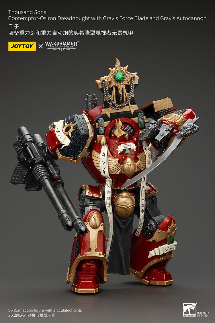 Joytoy: Thousand Sons Contemptor-Osiron Dreadnought with Gravis Force Blade and Gravis Autocannon