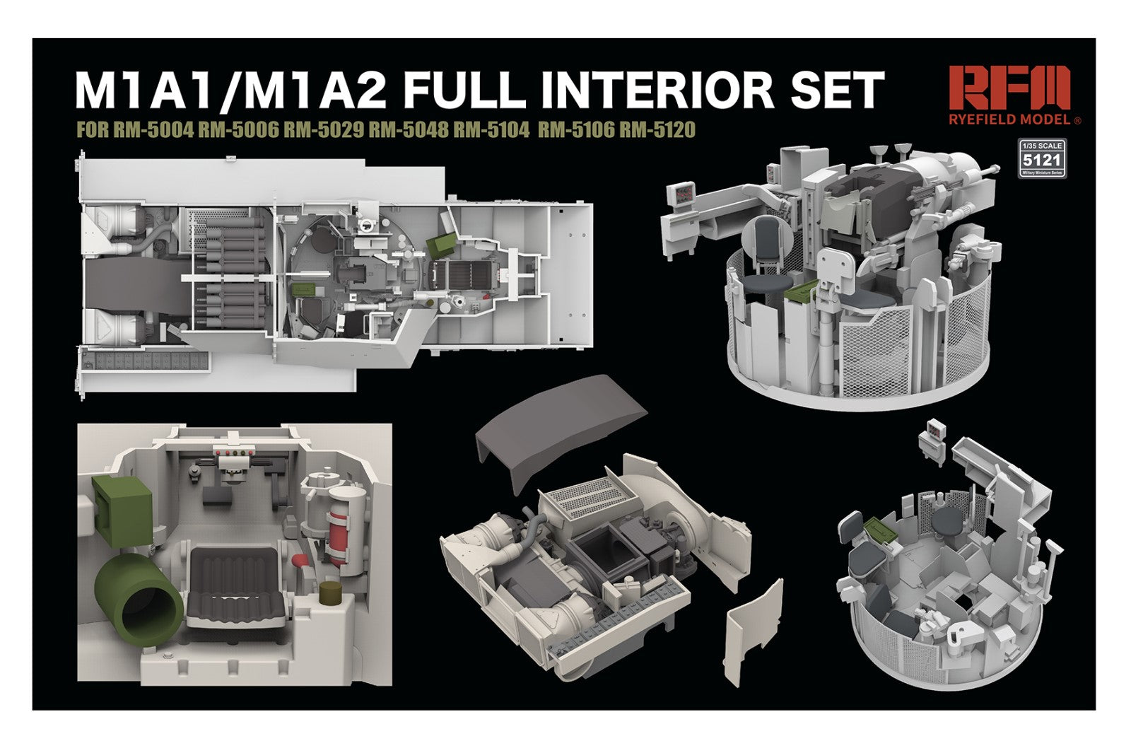 RFM: 1/35 M1A1/M1A2 Full Interior Set (without Tank Kit)