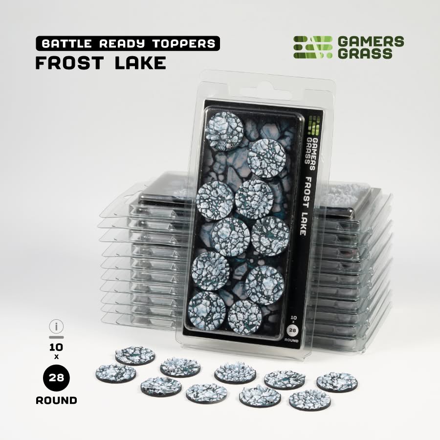 Gamers Grass: Battle Ready Toppers - Frost Lake – Round 28mm (x10)