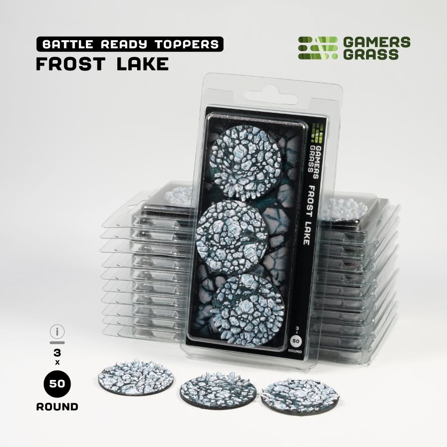 Gamers Grass: Battle Ready Toppers - Frost Lake - Round 50mm (x3)