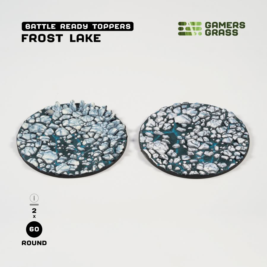 Gamers Grass: Battle Ready Toppers - Frost Lake - Round 60mm (x2)