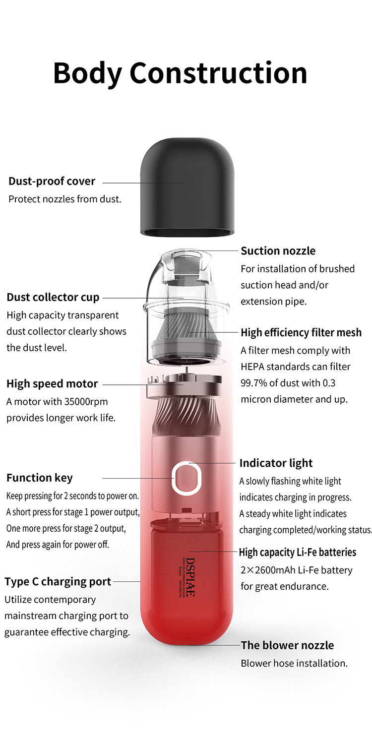 DSPIAE: Portable Wireless Vacuum Cleaner