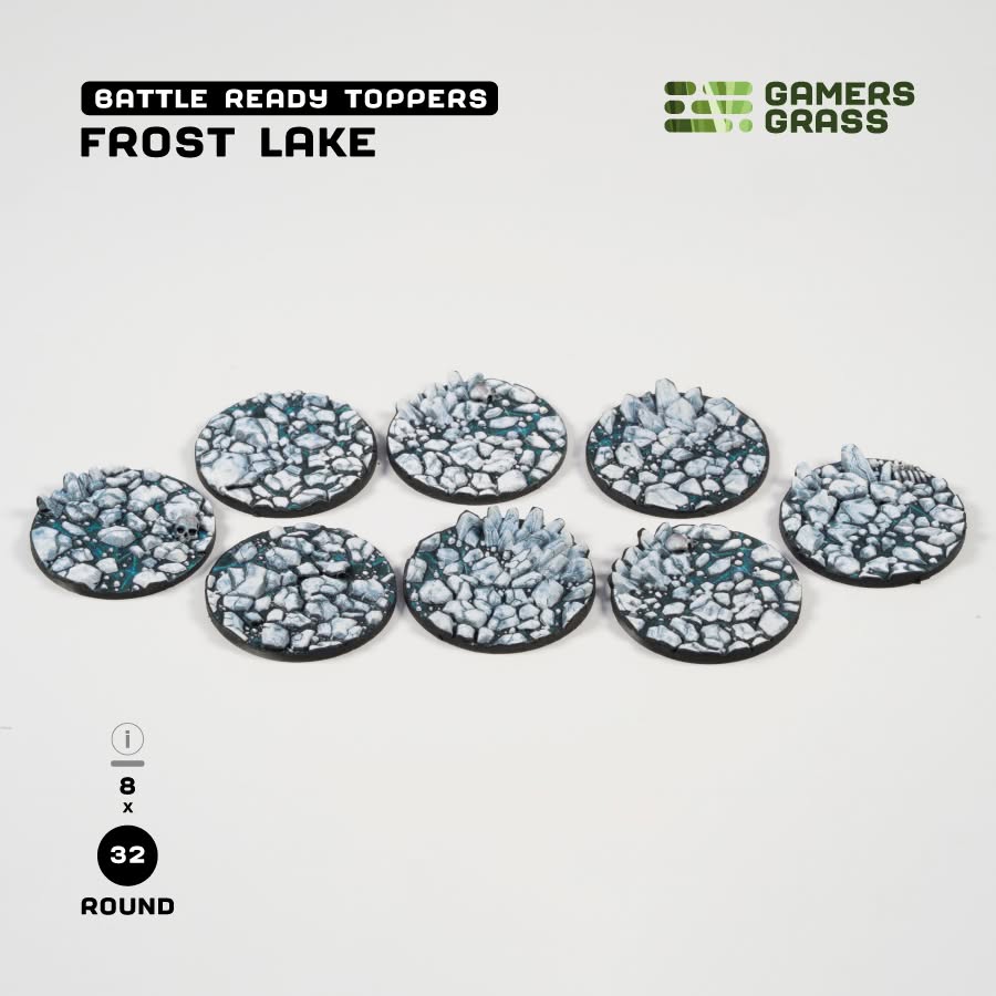 Gamers Grass: Battle Ready Toppers - Frost Lake – Round 32mm (x8)