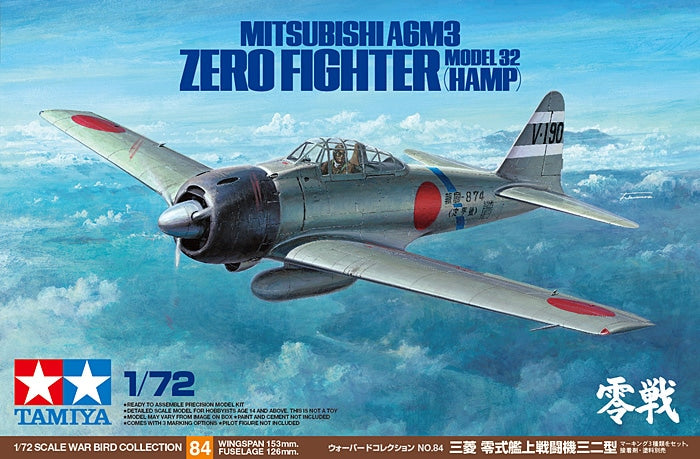 Tamiya: 1/72 Mitsubishi A6M3 Zero Fighter Model 32 (Hamp)