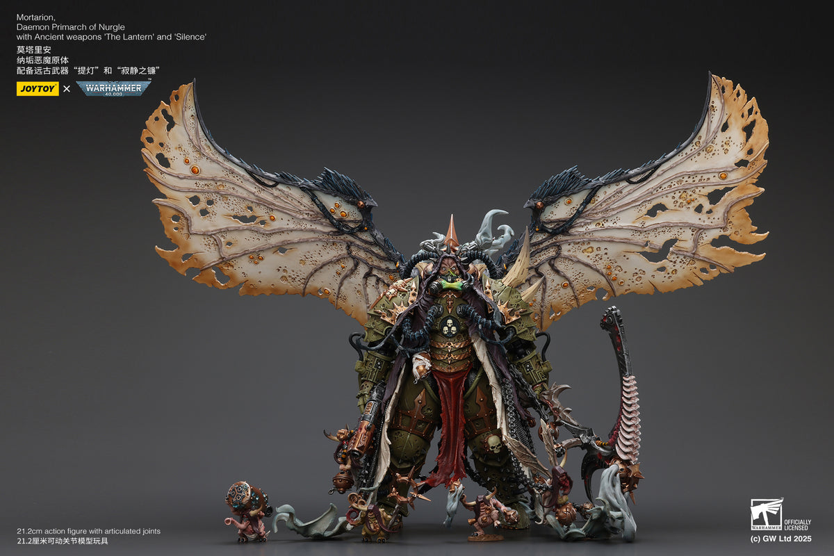 Joytoy: Death Guard Mortarion, Daemon Primarch of Nurgle with Ancient weapons ‘The Lantern' and ‘Silence'