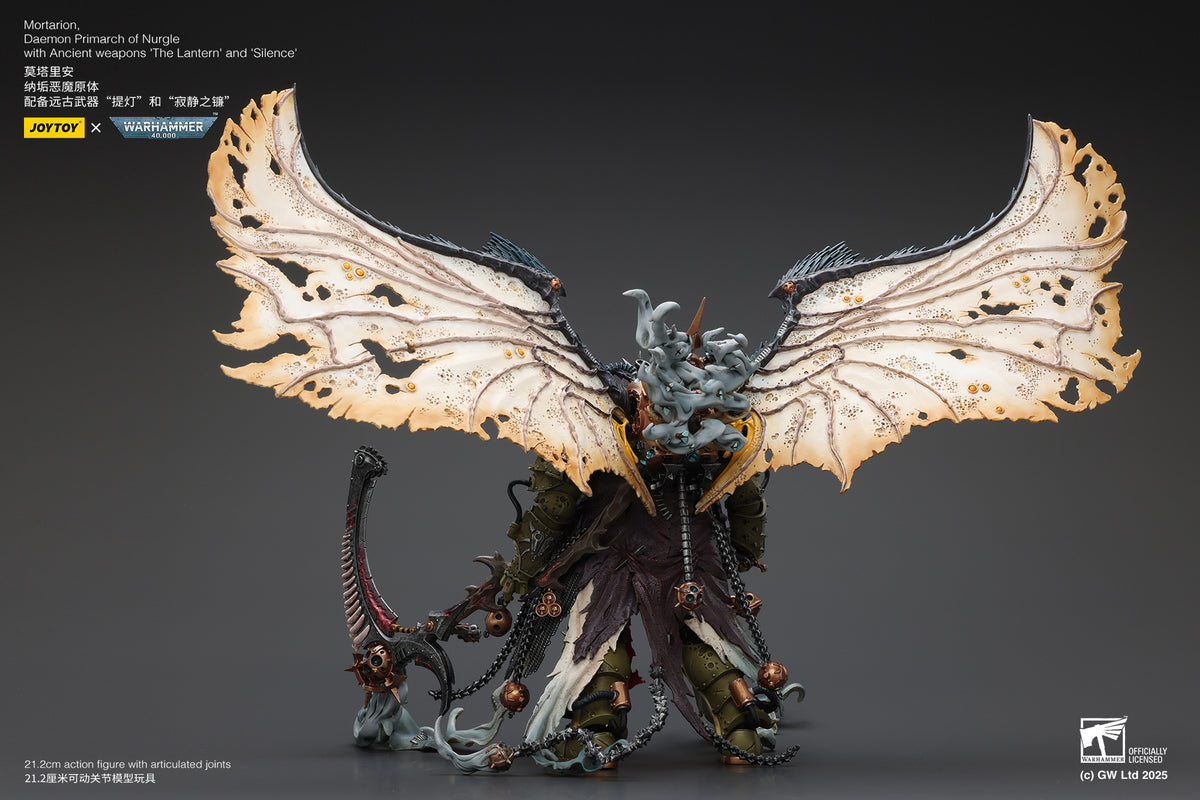 Joytoy: Death Guard Mortarion, Daemon Primarch of Nurgle with Ancient weapons ‘The Lantern' and ‘Silence'