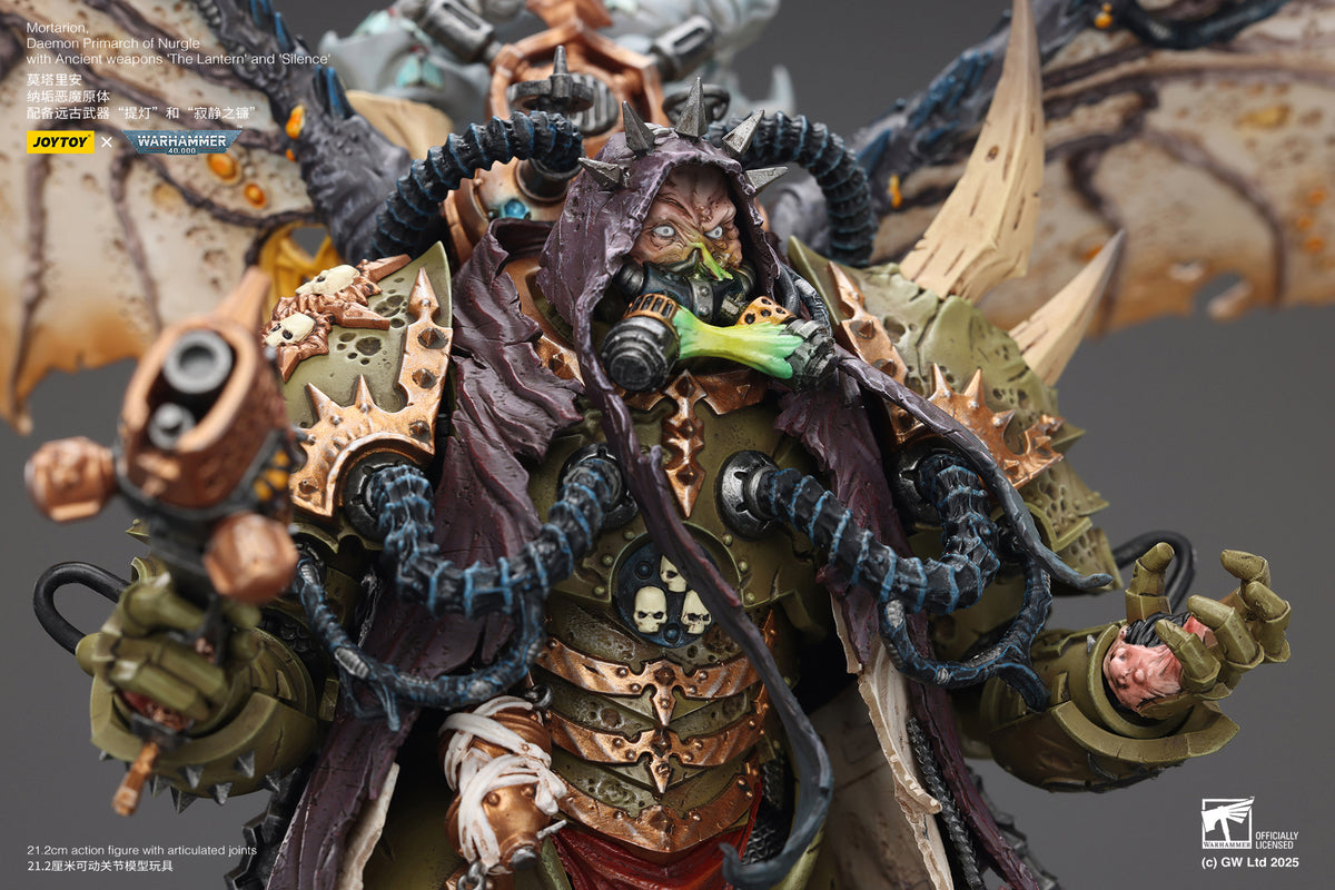 Joytoy: Death Guard Mortarion, Daemon Primarch of Nurgle with Ancient weapons ‘The Lantern' and ‘Silence'