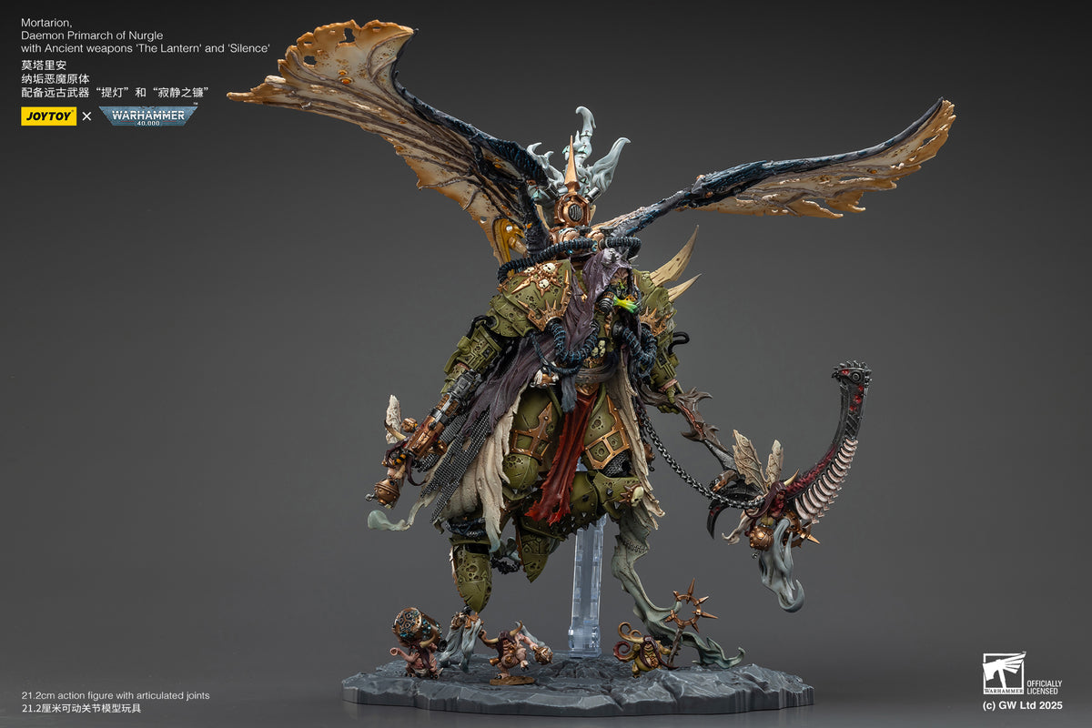 Joytoy: Death Guard Mortarion, Daemon Primarch of Nurgle with Ancient weapons ‘The Lantern' and ‘Silence'