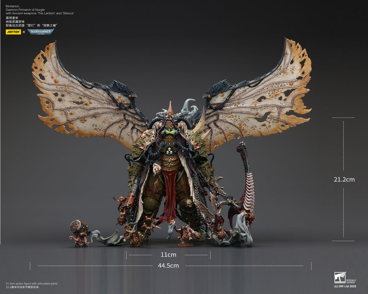 Joytoy: Death Guard Mortarion, Daemon Primarch of Nurgle with Ancient weapons ‘The Lantern' and ‘Silence'