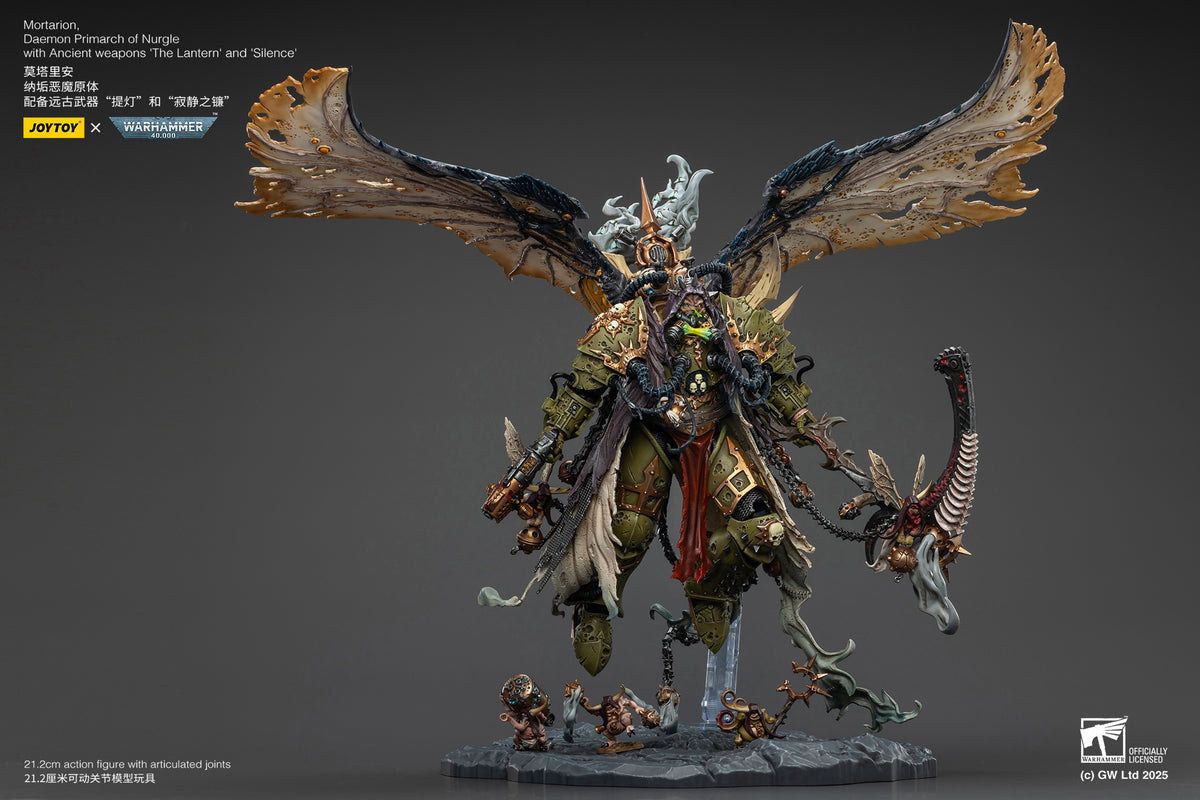 Joytoy: Death Guard Mortarion, Daemon Primarch of Nurgle with Ancient weapons ‘The Lantern' and ‘Silence'