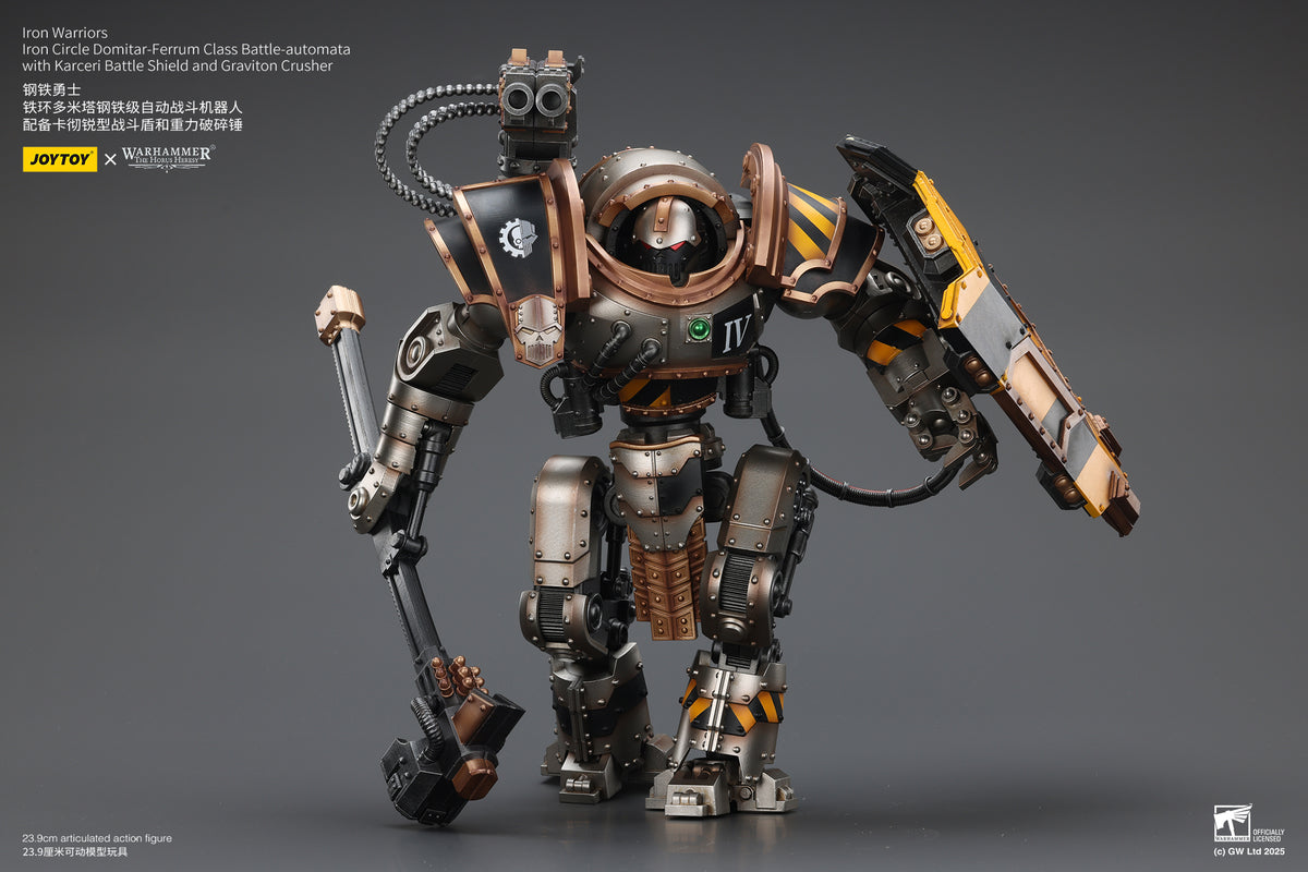Joytoy: Iron Warriors Iron Circle Domitar-Ferrum Class Battle-automata with Karceri Battle Shield and Graviton Crusher