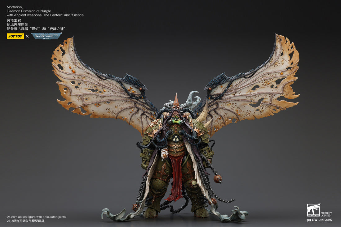Joytoy: Death Guard Mortarion, Daemon Primarch of Nurgle with Ancient weapons ‘The Lantern' and ‘Silence'