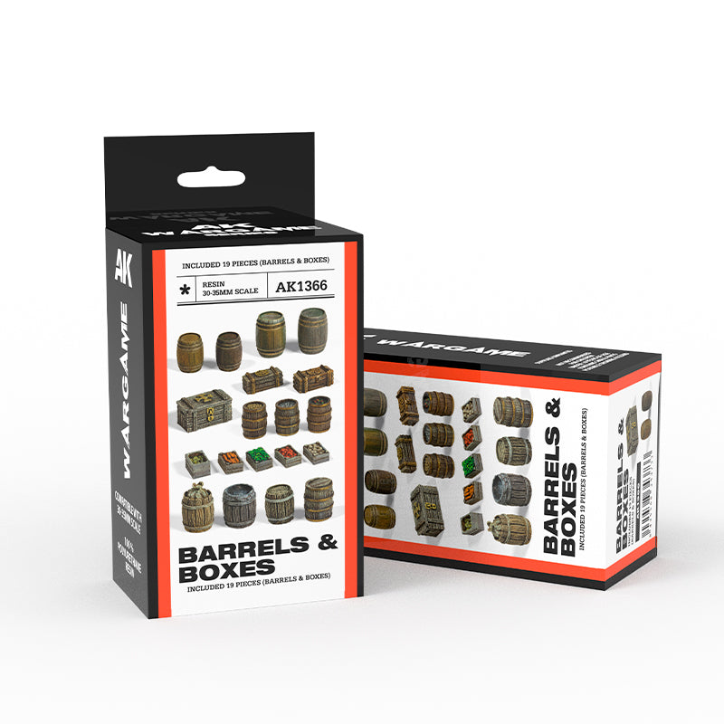 AK Scenography Wargame Set: Barrels & Boxes (30-35mm)