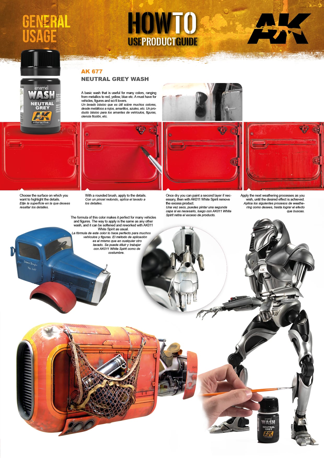 AK: 677 Neutral Grey Wash for White & Black