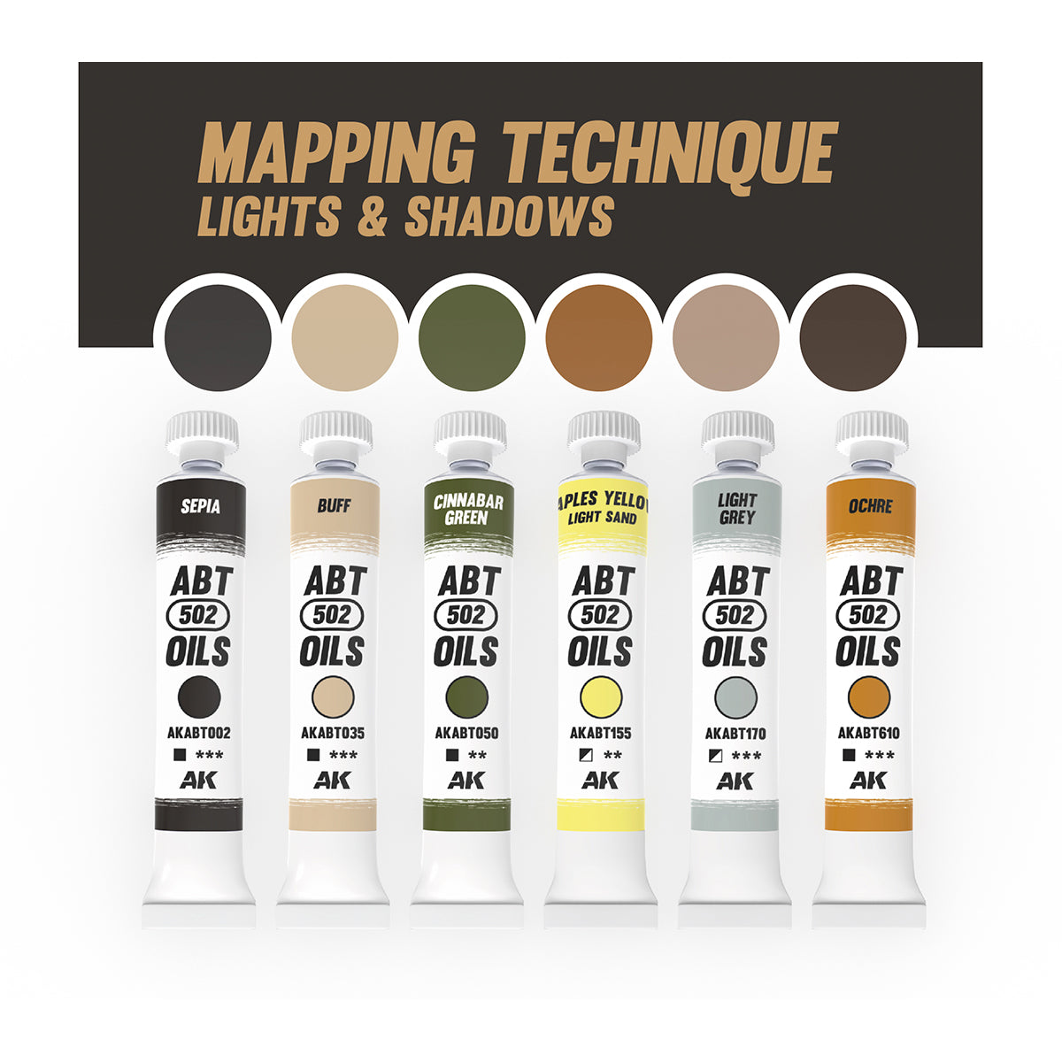 Abteilung 502: Mapping Technique Lights and Shadows Oil Paint Set
