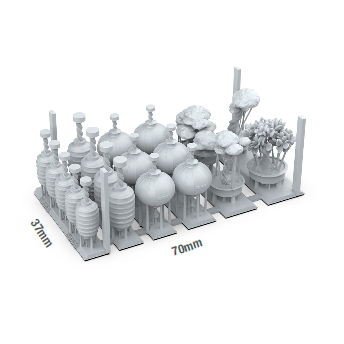 AK Basing Bits: Japanese Lamps & Bonsai (19 Pieces)
