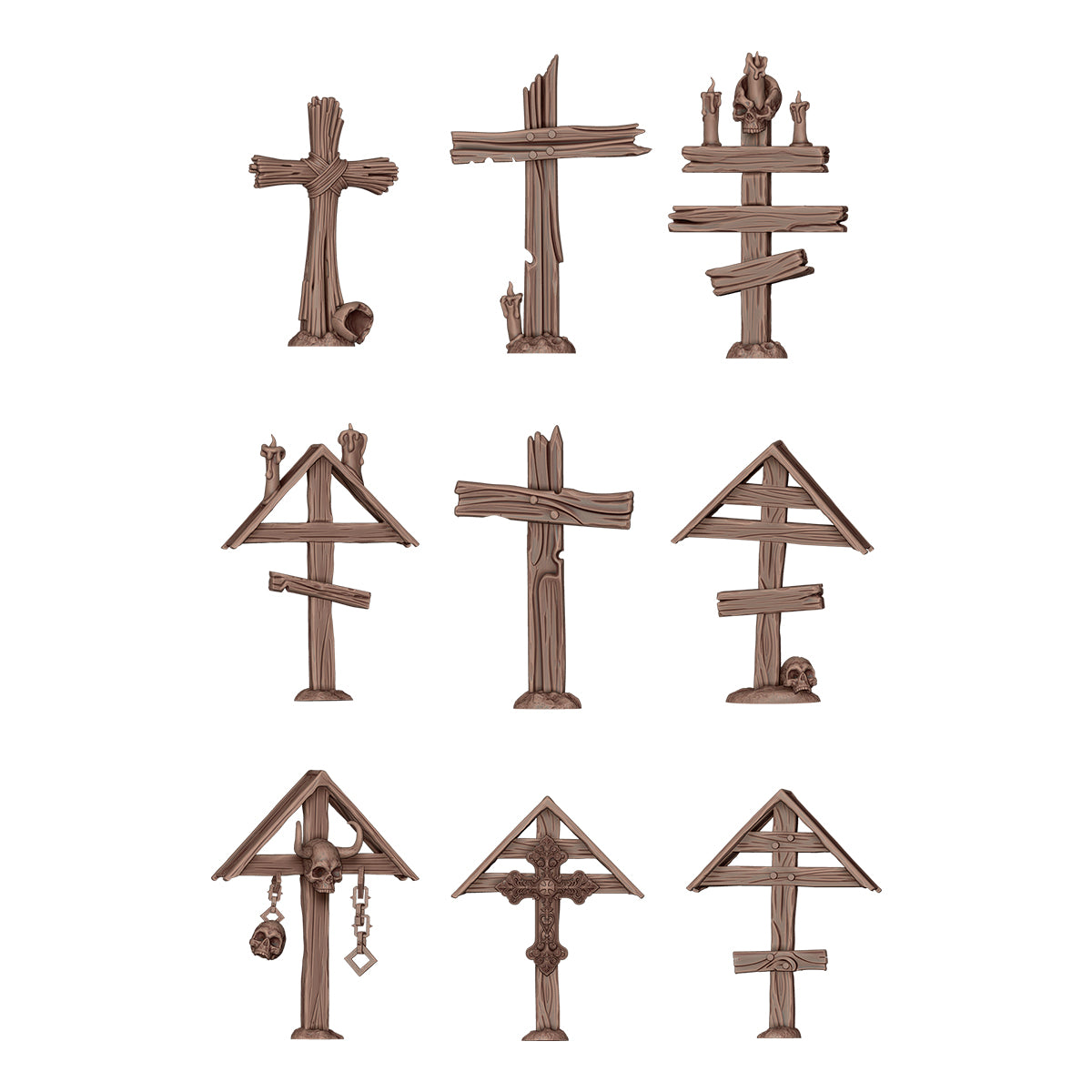 AK Basing Bits: Wood Crosses (9 Pieces)