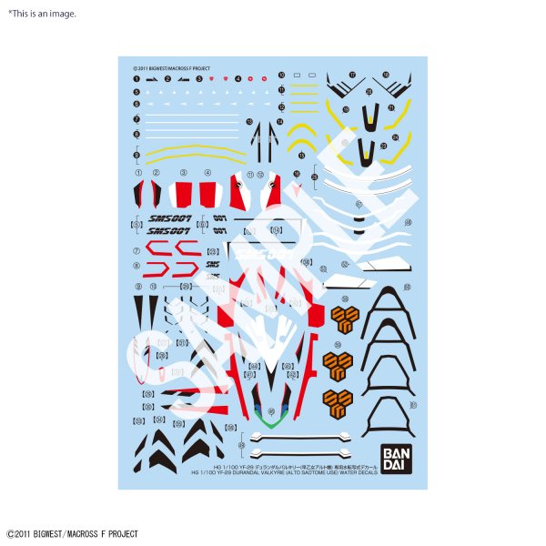 Bandai: HG YF-29 Durandal Valkyrie (Alto Saotome Use) Water Decals