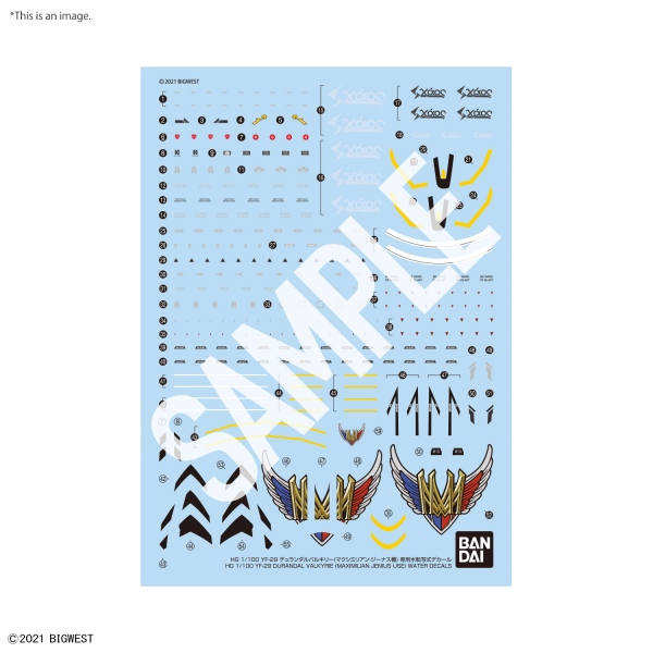 Bandai Macross: HG YF-29 Durandal Valkyrie (Maximilian Jenius Use) Full Set Pack Water Decals