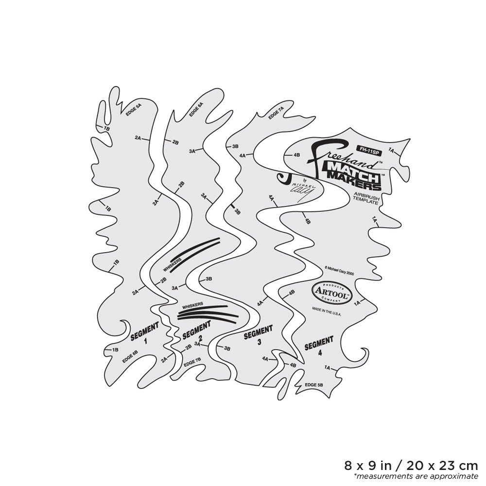 Iwata FH11SP Artool #11 Matchmakers Freehand Airbrush Template by Michael Cacy