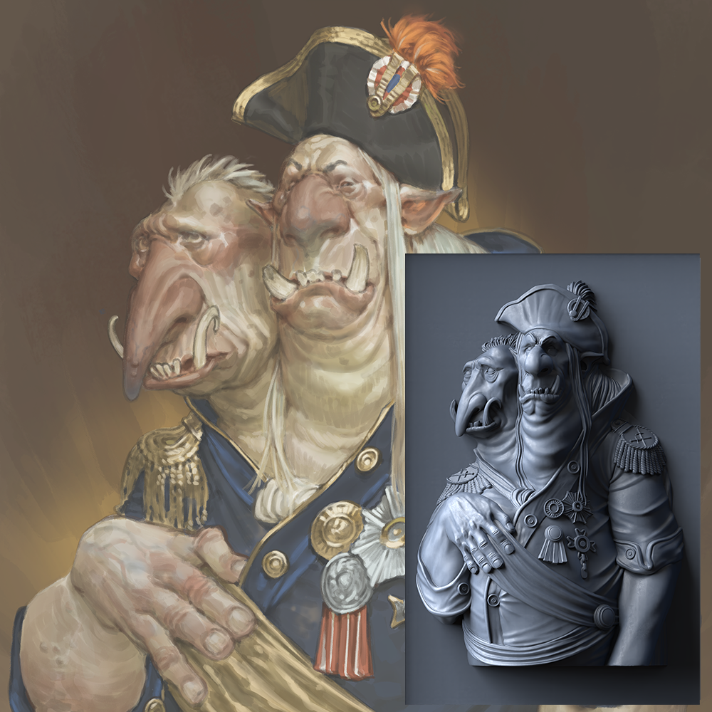 Monument Hobbies: Texture Trainer Frameable #3 - General Private Kronk & Thrug