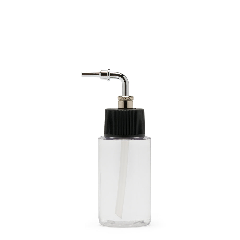 Iwata I4501S Crystal Clear Bottle 1 oz / 30 ml Cylinder With Side Feed Adaptor Cap