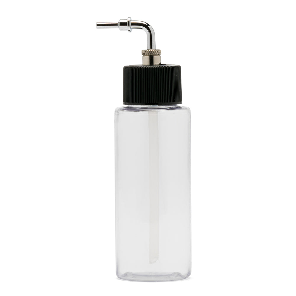 Iwata I4502S Crystal Clear Bottle 2 oz / 60 ml Cylinder With Side Feed Adaptor Cap