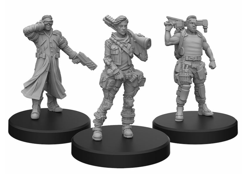 Cyberpunk Red Miniatures: Edgerunners B (Tech - Nomad - Fixer)