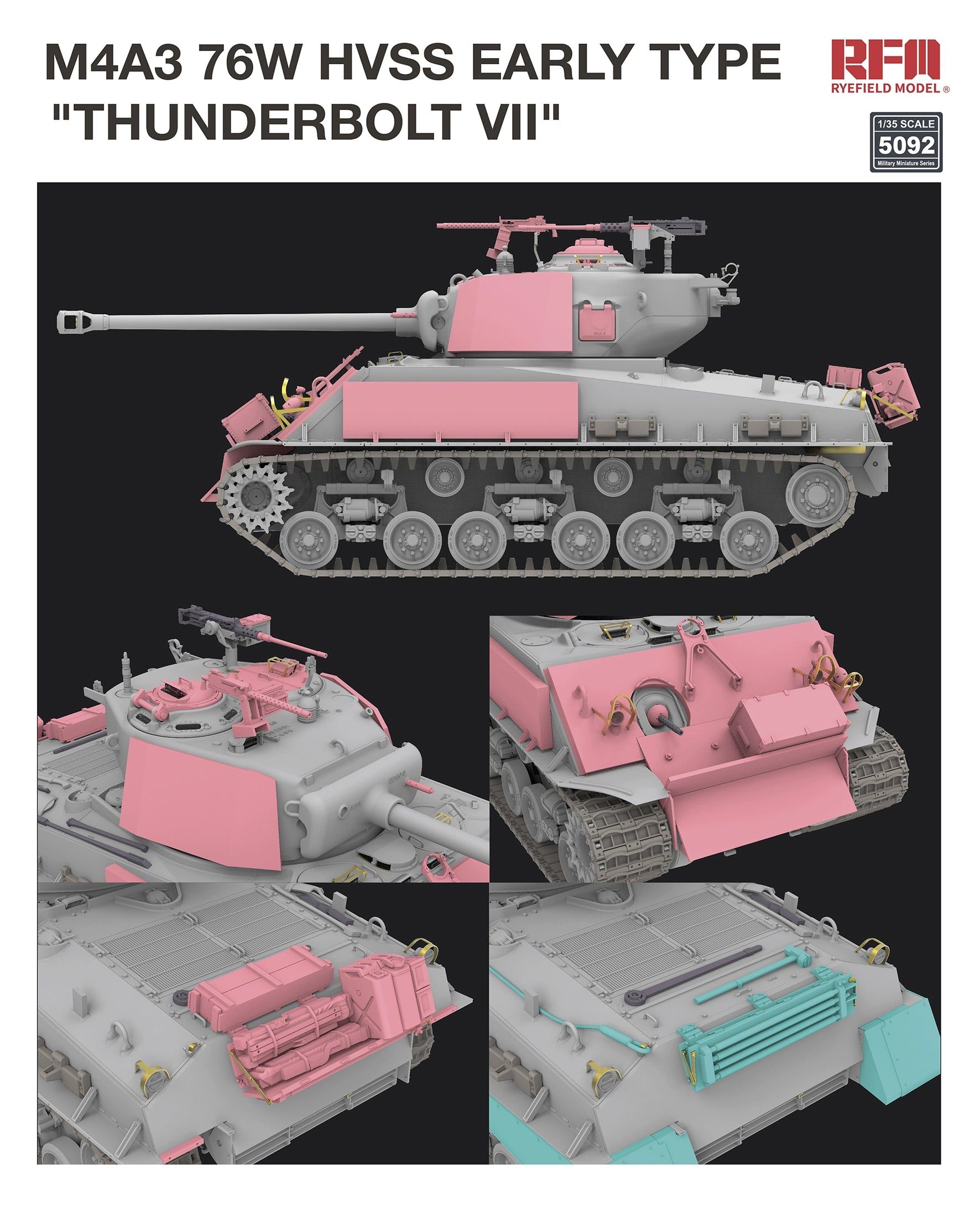 RFM: 1/35 M4A3 76W HVSS Early Type "Thunderbolt VII"