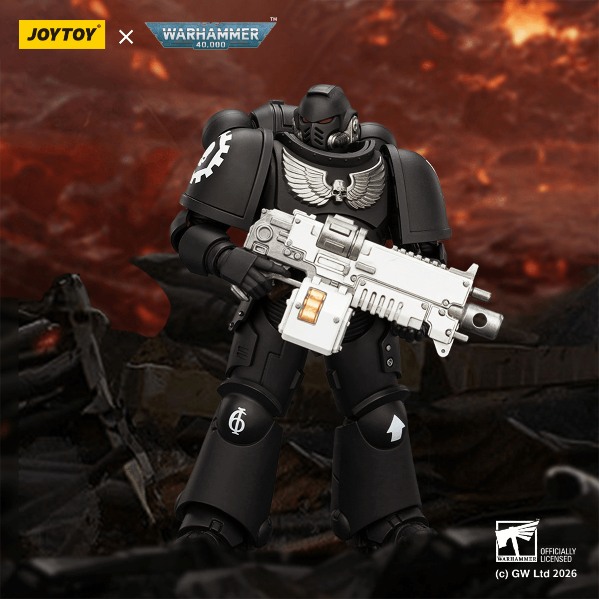Joytoy: Iron Hands Intercessor with Bolt Rifle, Bolt Pistol and Chainsword
