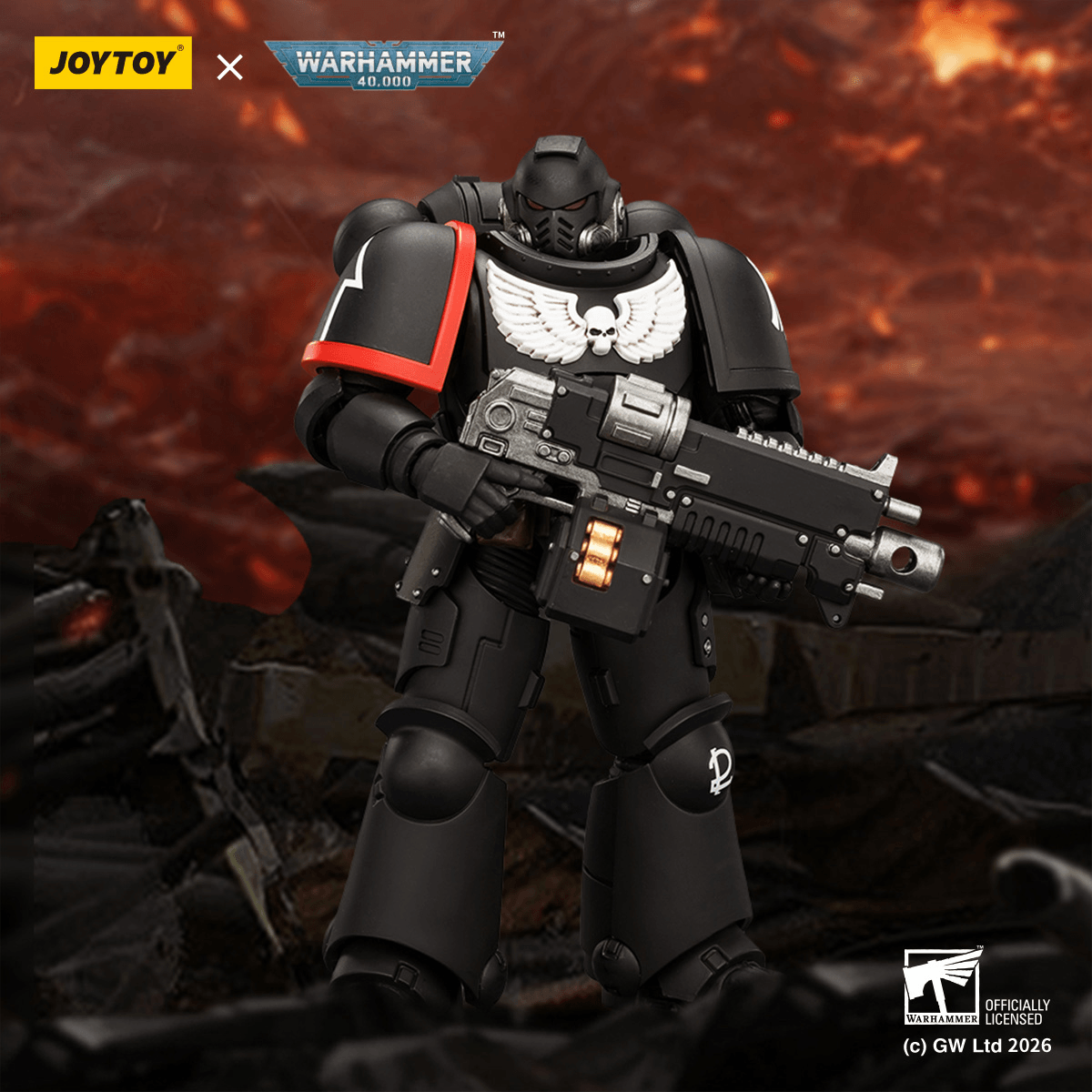 Joytoy: Raven Guard Intercessor with Bolt Rifle, Bolt Pistol and Chainsword