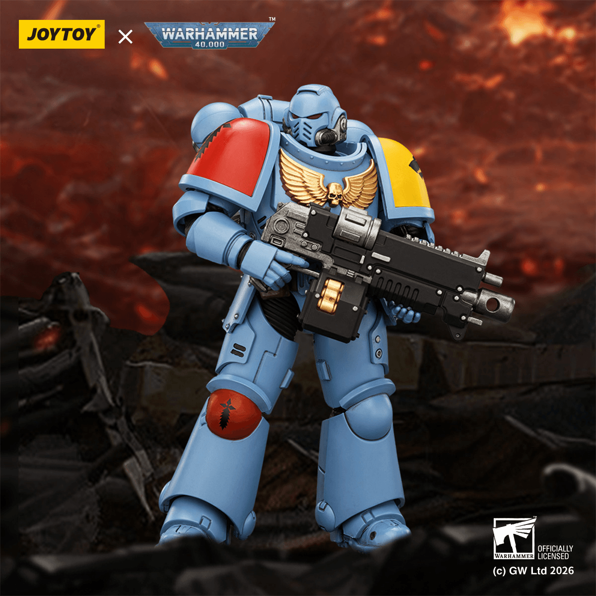 Joytoy: Space Wolves Intercessor with Bolt Rifle, Bolt Pistol and Chainsword