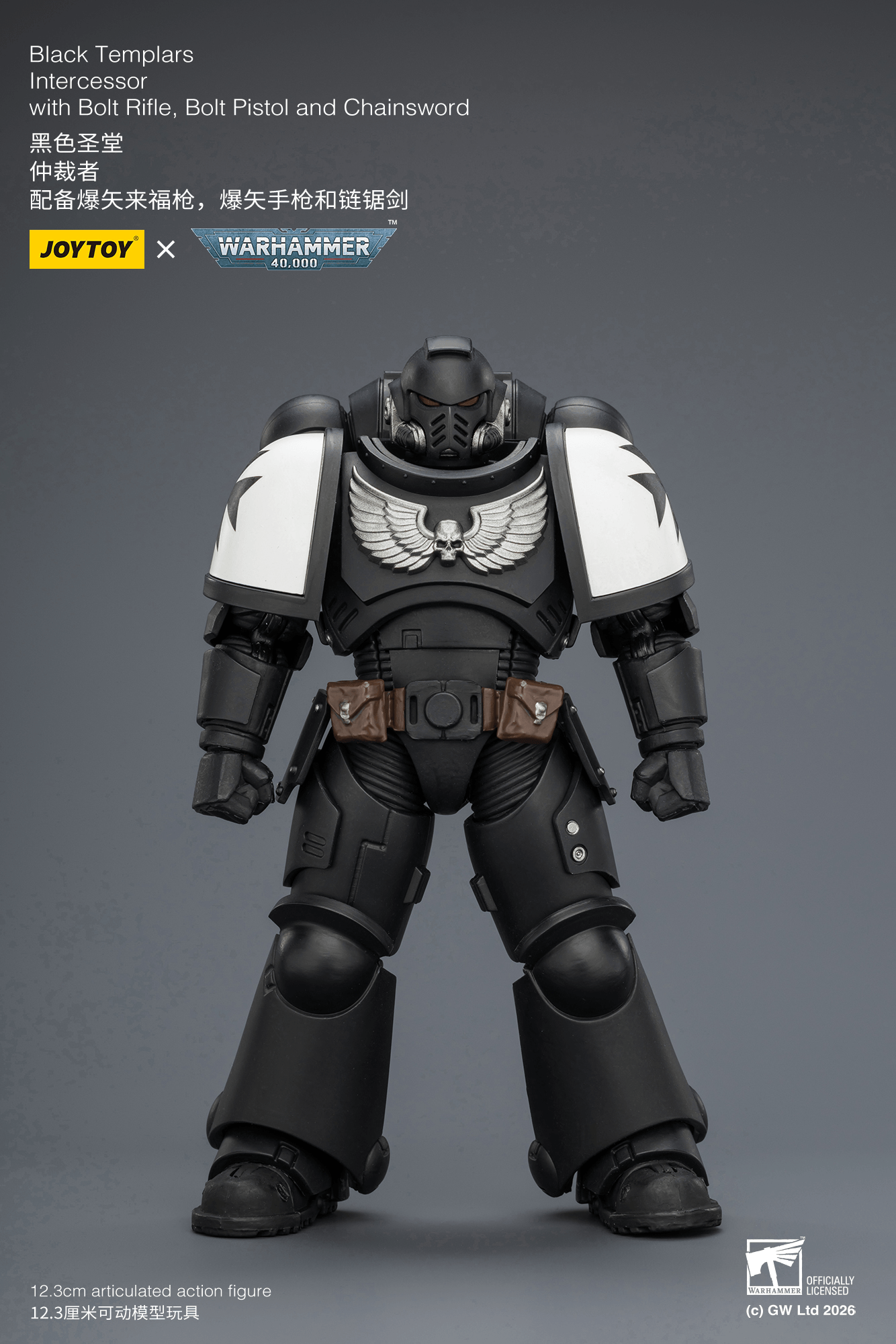 Joytoy: Black Templars Intercessor with Bolt Rifle, Bolt Pistol and Chainsword