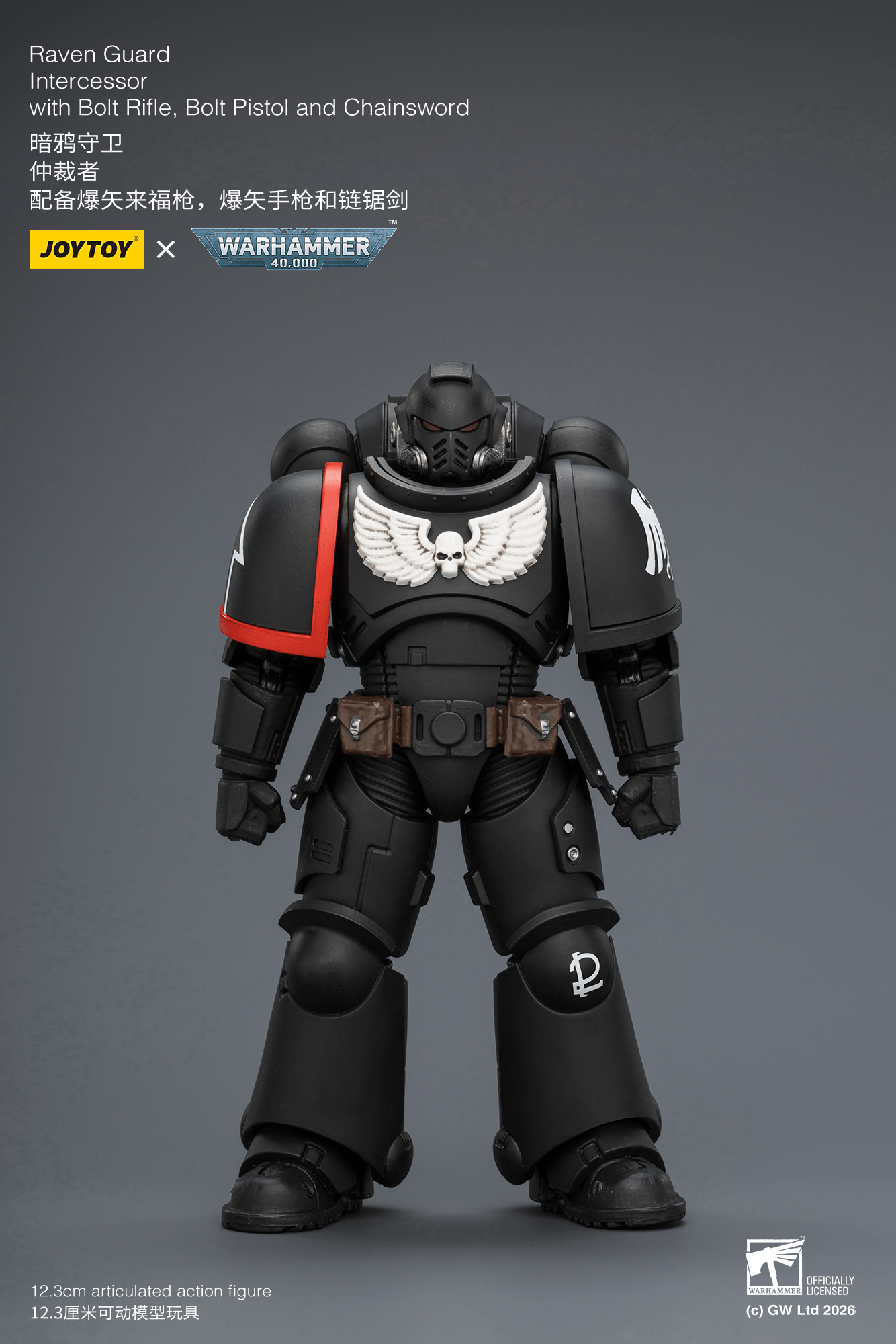 Joytoy: Raven Guard Intercessor with Bolt Rifle, Bolt Pistol and Chainsword