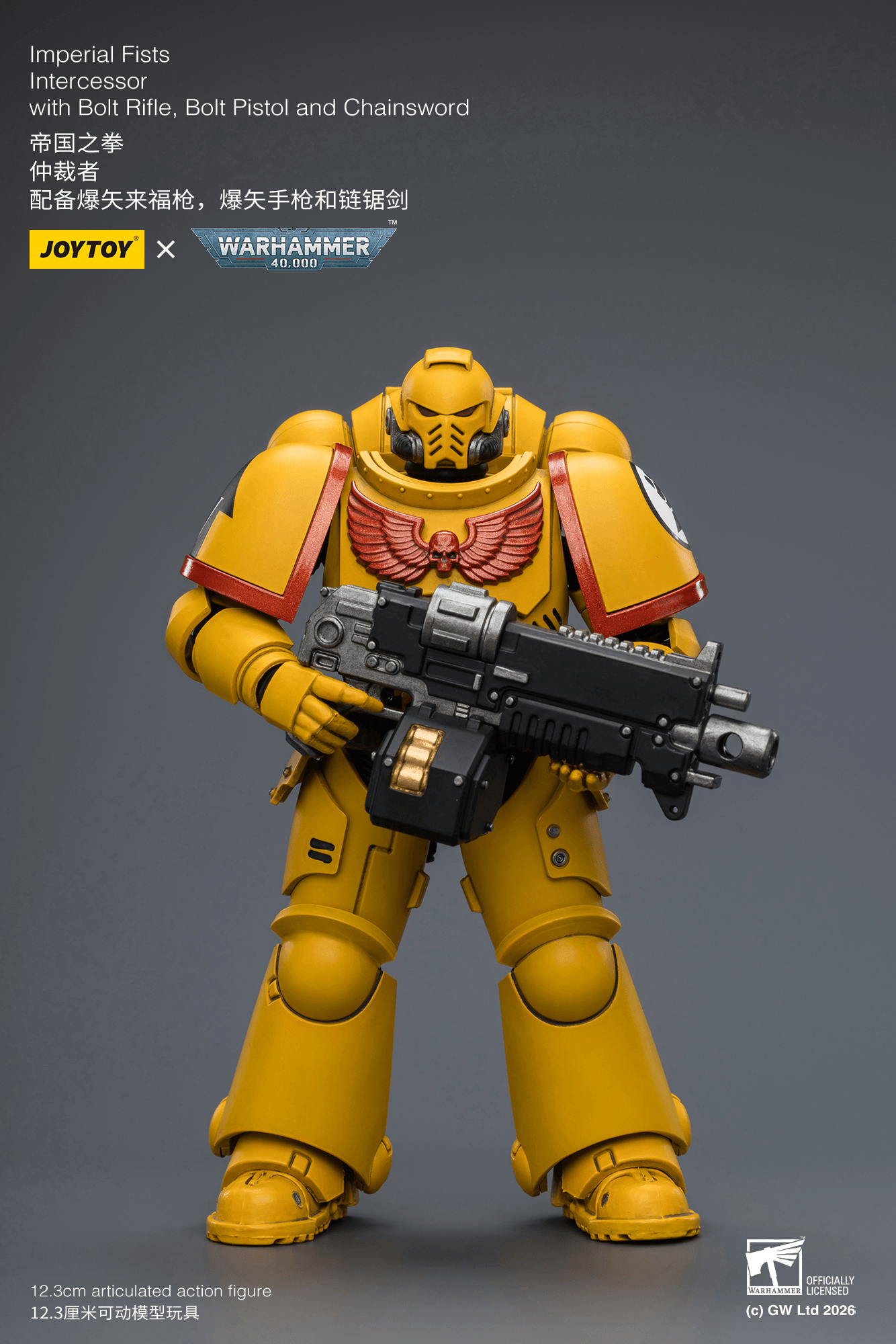 Joytoy: Imperial Fists Intercessor with Bolt Rifle, Bolt Pistol and Chainsword