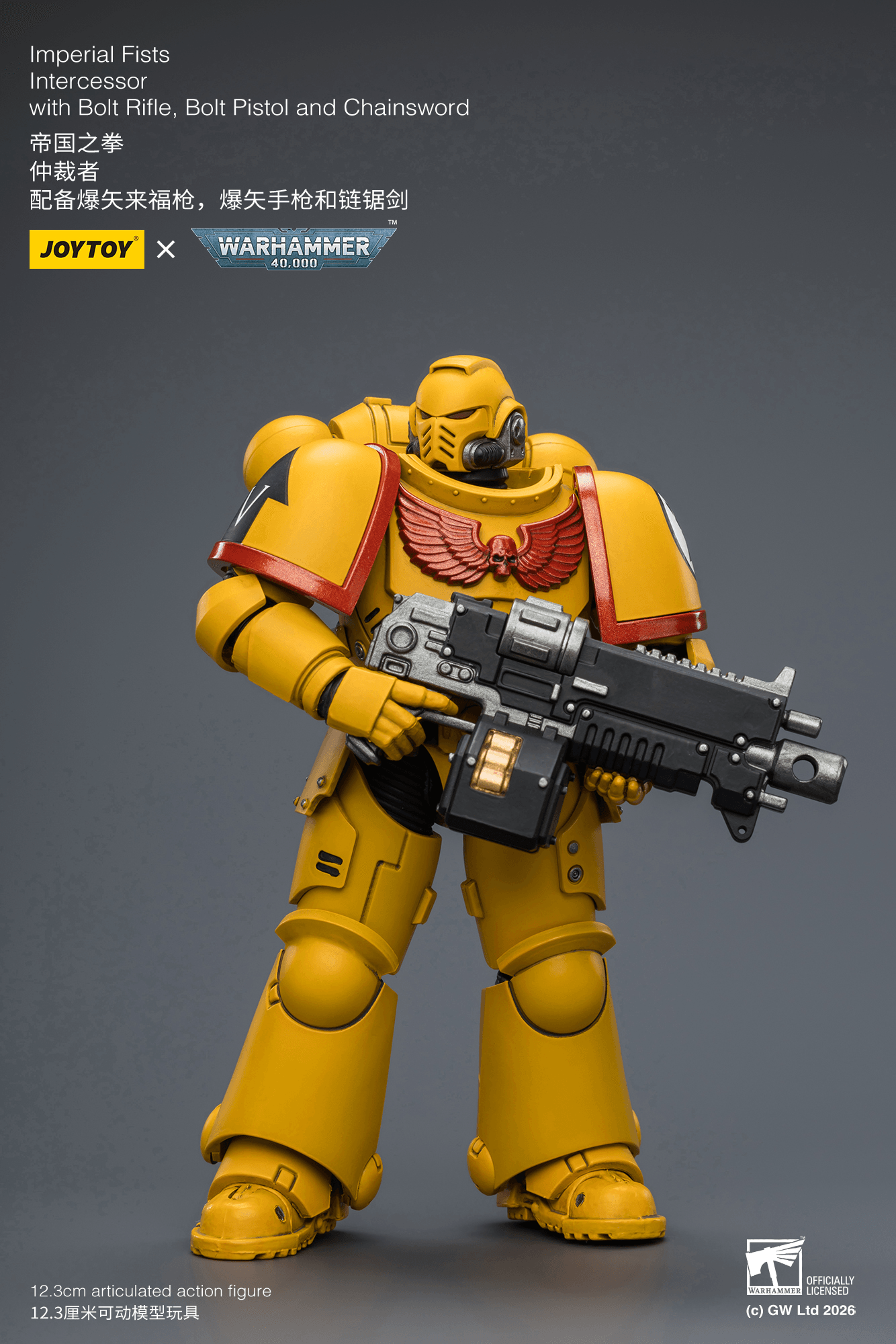 Joytoy: Imperial Fists Intercessor with Bolt Rifle, Bolt Pistol and Chainsword