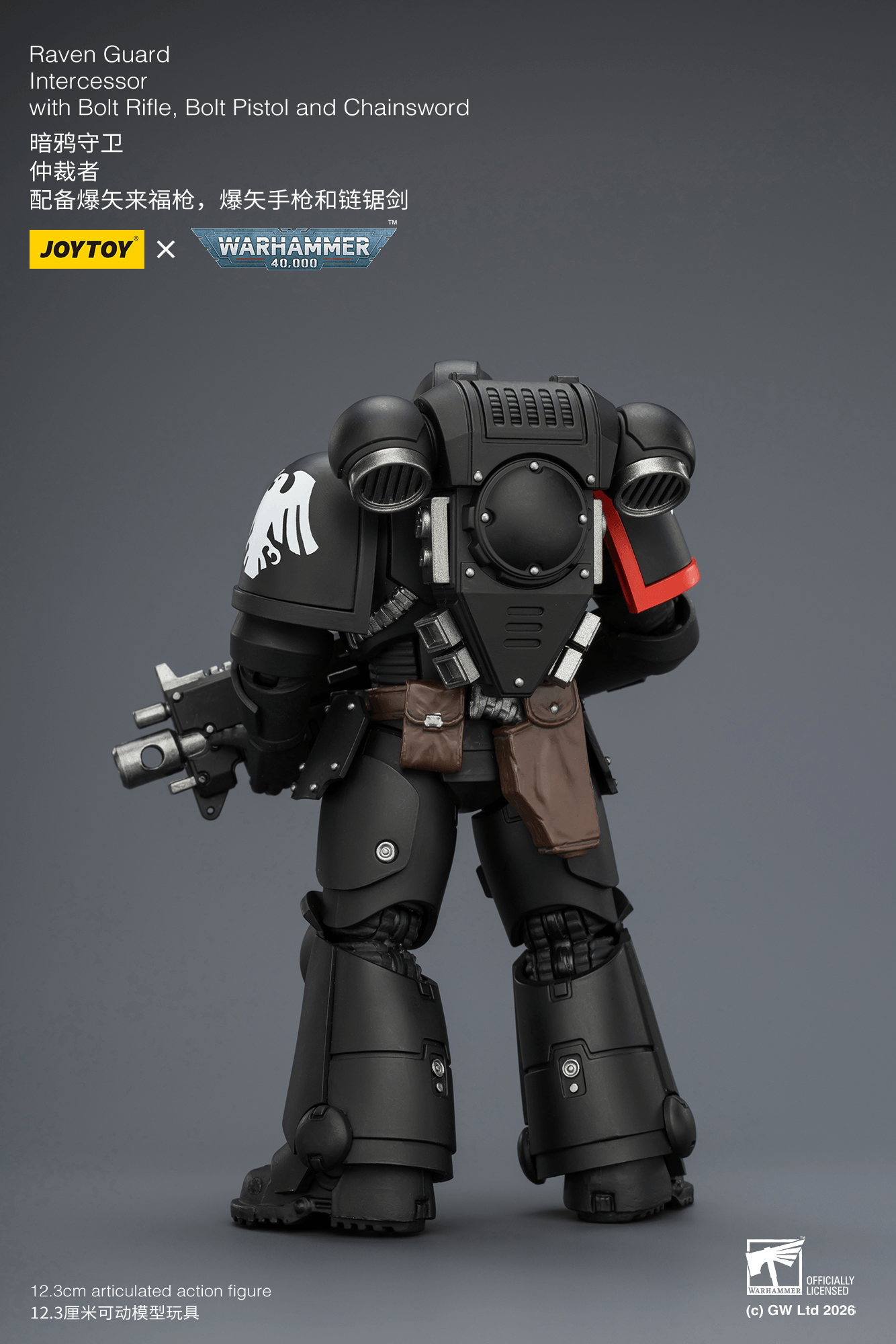 Joytoy: Raven Guard Intercessor with Bolt Rifle, Bolt Pistol and Chainsword