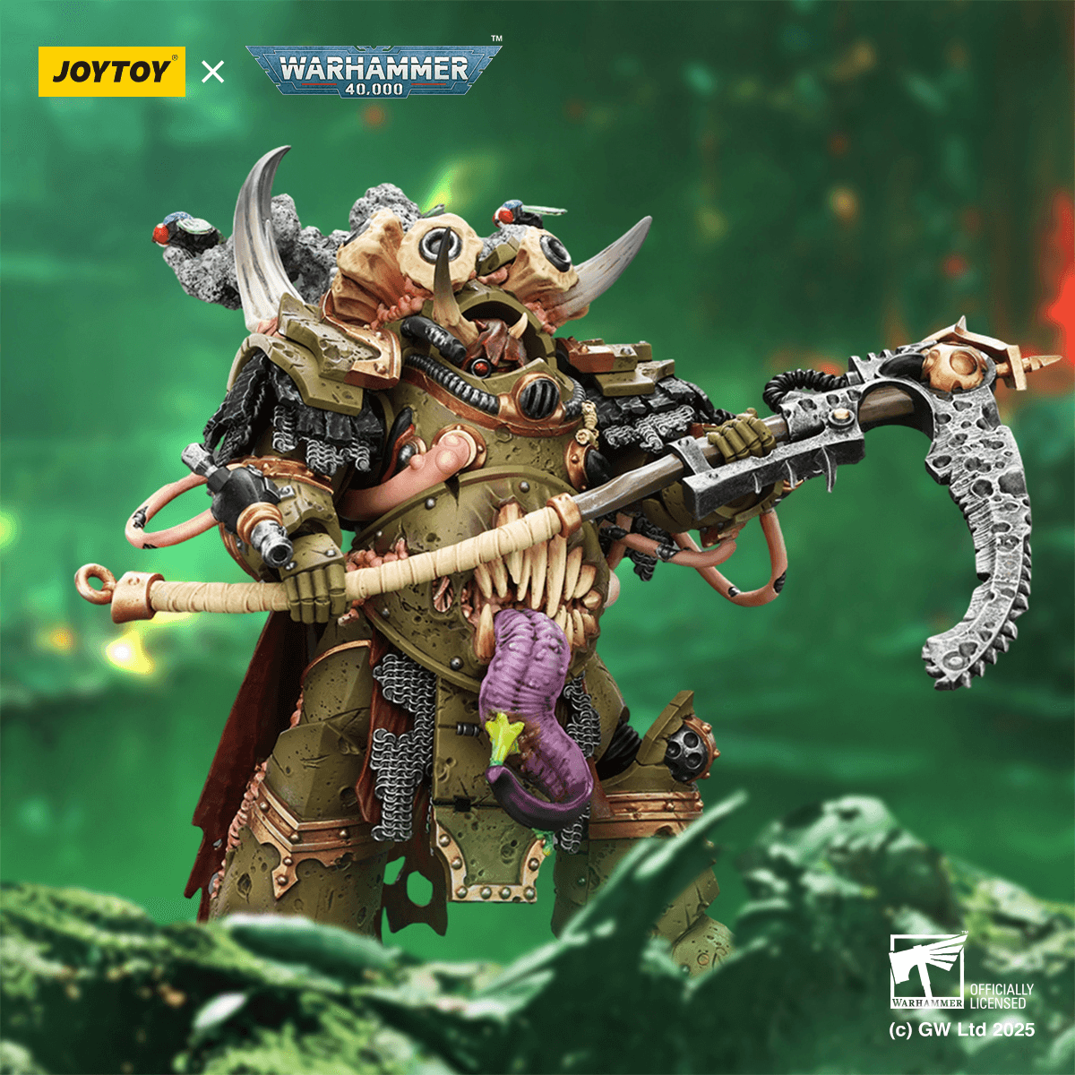 Joytoy: Death Guard Deathshroud Terminator Champion with Manreaper and Plaguespurter Gauntlets