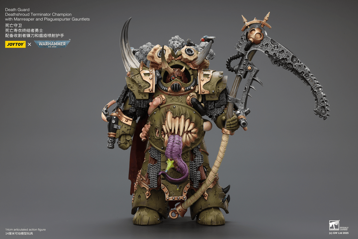 Joytoy: Death Guard Deathshroud Terminator Champion with Manreaper and Plaguespurter Gauntlets