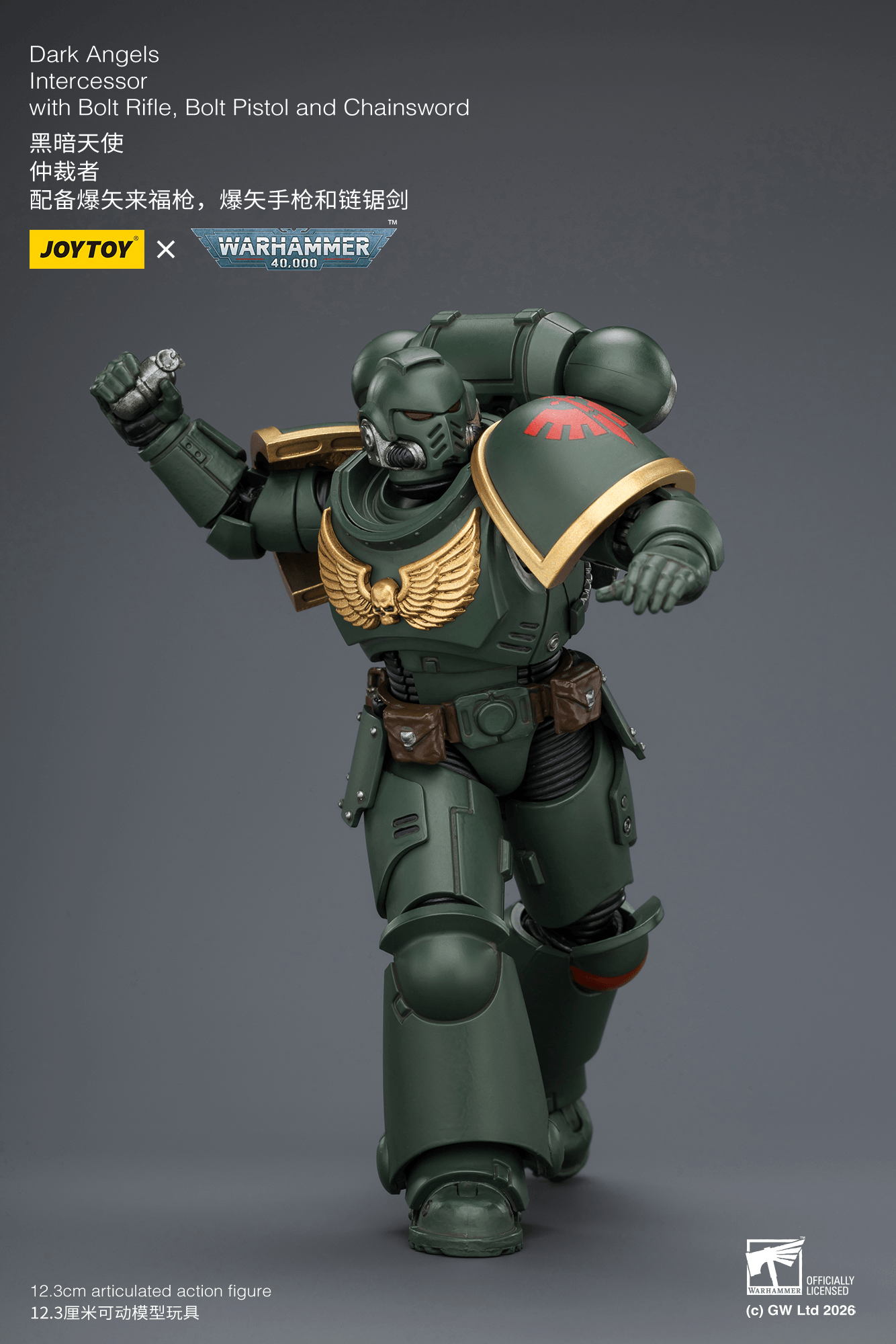 Joytoy: Dark Angels Intercessor with Bolt Rifle, Bolt Pistol and Chainsword