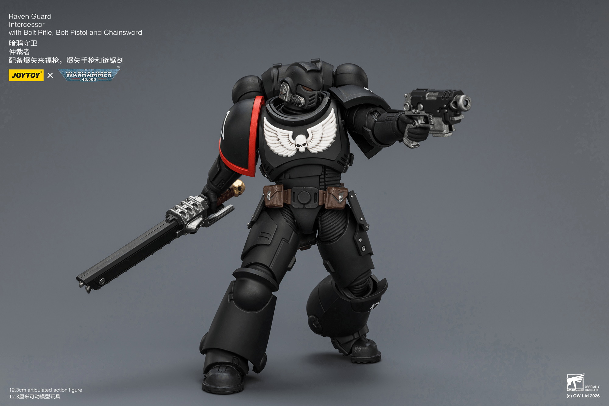 Joytoy: Raven Guard Intercessor with Bolt Rifle, Bolt Pistol and Chainsword