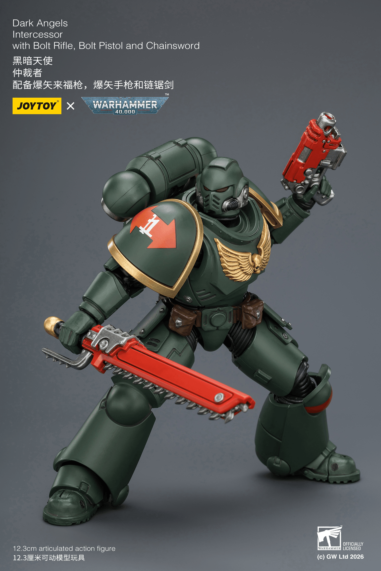 Joytoy: Dark Angels Intercessor with Bolt Rifle, Bolt Pistol and Chainsword