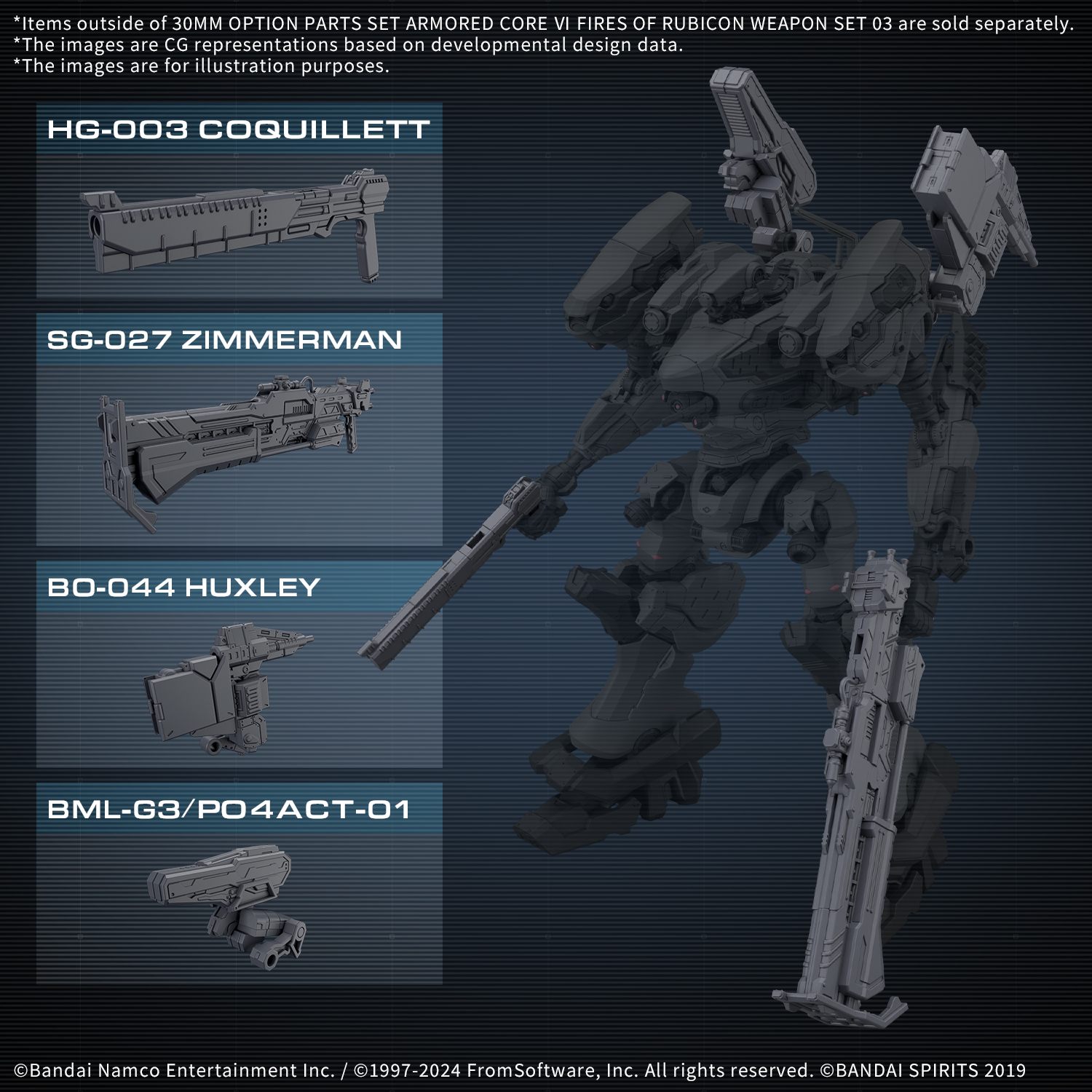 30MM Option Parts Set Armored Core VI Fires of Rubicon Weapon Set 03